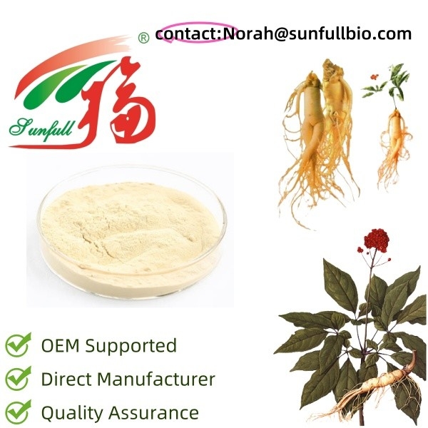 توضیحات محصول عصاره جینسینگ 10 ~ 30% جینسینوزید توسط UV 15٪ 20٪ جینسینوزید توسط HPLC 80٪ جینسینوزید توسط UV ((Stem & Leaves) جینسینگ پودر مستقیم مشخصات مختلف جینسینگ استخراج استفاده می شود