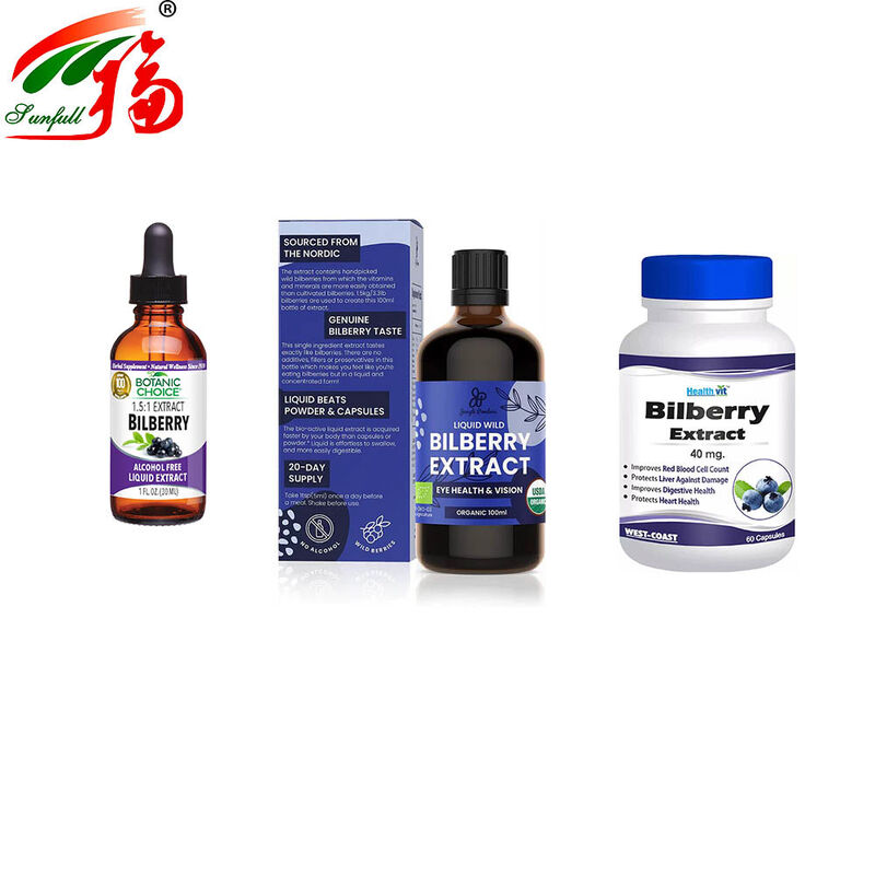Factory Direct Sales Bilberry Extract 25% Anthocyanidins (UV-VIS) for Food and Health Supplements