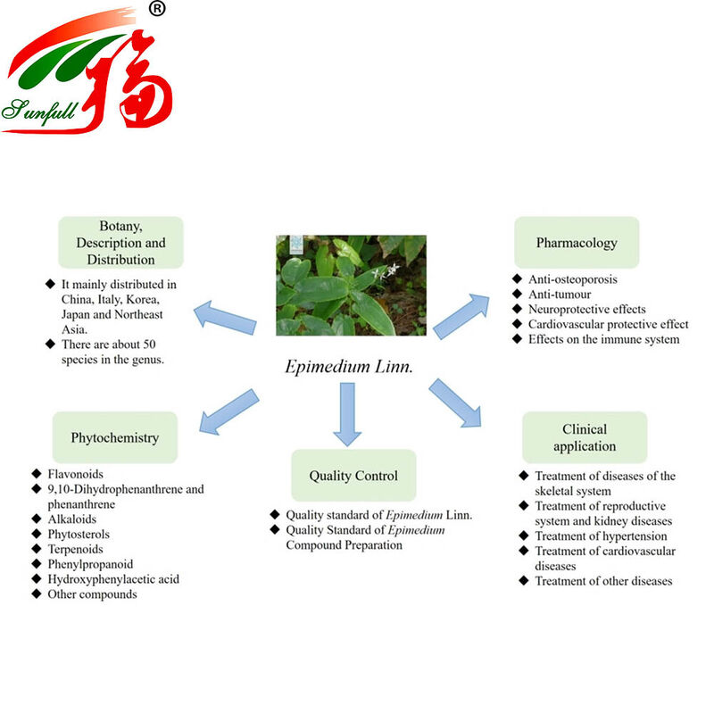 عصاره اپیمدیوم طبیعی ۱۰۰٪ مستقیم از کارخانه با ۳۰٪ ایکارین برای مکمل‌های تقویت‌کننده جنسی و سلامتی